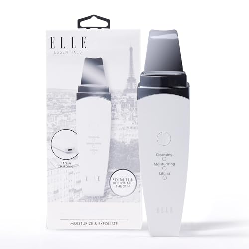 Elle - Ultrasonic Exfoliating Skin Spatula, Deep Cleansing, Exfoliation, Skin Renewal (White)