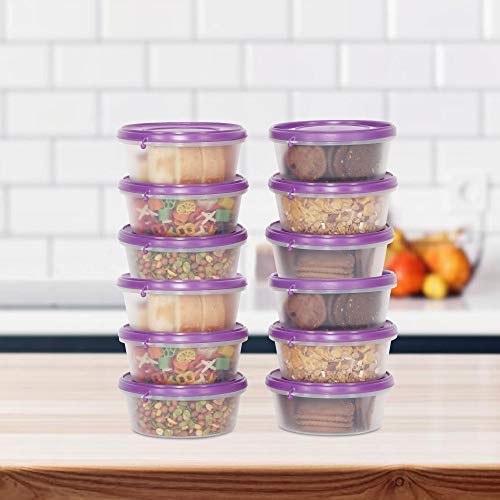 Image of Cutting EDGE Nesterware 500ml Stackable Food Container (Set of 12, Purple) | BPA-free plastic, stackable design, leak-proof, kitchen storage, pantry, fridge, meal prep, reusable, travel use