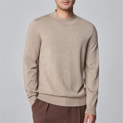 Men’S Casual Pullover Sweater Thick Solid Long Sleeve Warm Wool Blend Knit Jumper Top3