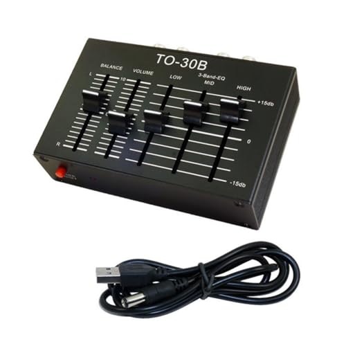 Kdouehg To-30B DC5V Stereo-Audio-EQ Hoch, Mittel und Dreiband-Symmetrischer Vorverstärker Audio-Balance-Lautstärkeregler