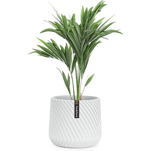 Fox & Fern 8 Inch Plant Pot with Drainage Plug — Premium Polyston...