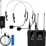 Kit 2 Microfones Headset Sem Fio Leson LS305 P10 Para Live Aula Podcast Preto