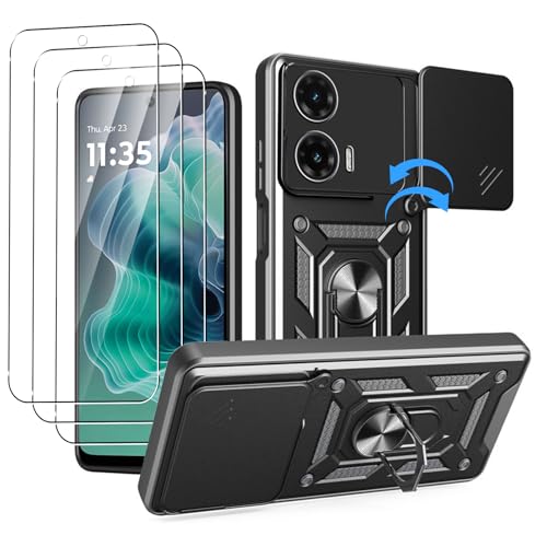 Housse Motorola Moto G35 5G avec protège-objectif et verre écran