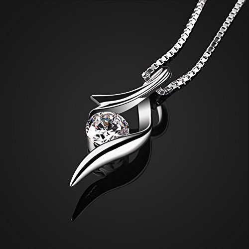 B.Catcher Necklaces 925 Sterling Silver Pendant Necklaces Cubic Zirconia Twist Heart Jewellery - Image 3