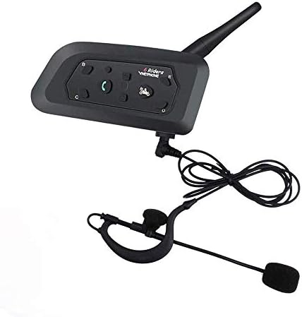 V6C BT 3.0 Bluetooth Wireless Intercom Full Duplex 1200M Referee Interphone with Armband, 6 Riders Waterproof Helmet Earpiece Support Hands-Free DSP Noise Reduction