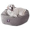 Majestic pet 40 inch micro velvet calming dog bed washablecozy soft round dog bed with spine for head support fluffy donut dog bed 40x29x9 inchround pet bed large vintage 2025  urban country home decor
