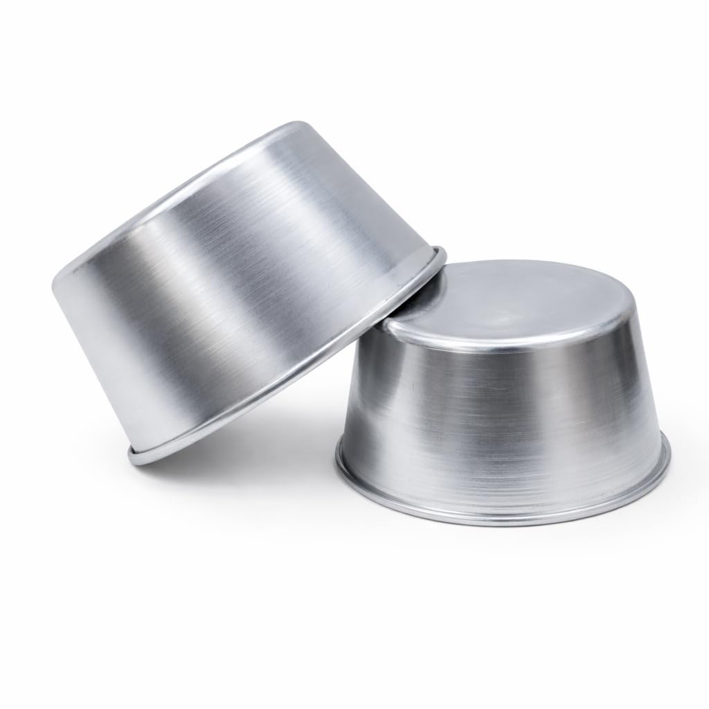 TANISHI KITCHEN'S™ Aluminium Ice Bowls/Ice Donga Set/Barf Dibba Set and Cake Baking Mould Multipurpose Kitchen & Baking Container Silver (2)