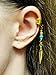 Turquoise Ear Cuff Handmade Tribal Boho Jewelry Golden Feather Cartilage Cuff Earring Fake Jacket Wrap Gold No Hole Earrings Bohemian Jewelry Boho Fashion Jewellery