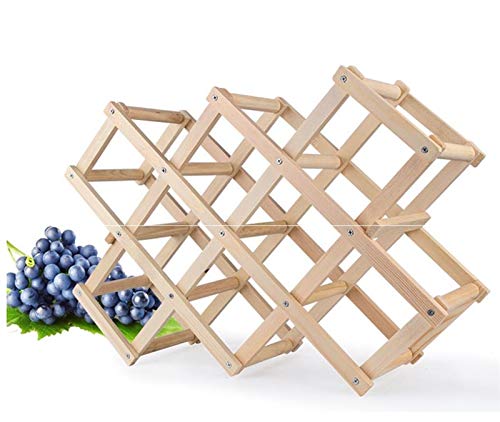 Soporte para botellas de vino plegable de madera 3 botellas miniatura 2