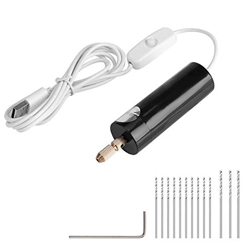 20 migliori mini trapani Mini Trapano Elettrico, 0,7-1,2 mm USB Portatile Timbri Manuali Micro Trapano Kit Morsa per Artigianato in Resina fai da te, Creazione di Gioielli