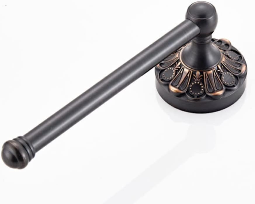 OAKITA Black Bathroom Hardware Set Antique Brass Brush Toilet Paper Holder Robe Towel Ring Bathroom Grab Bar Ceramic Soap Dish Retro,Roll Paper Holder