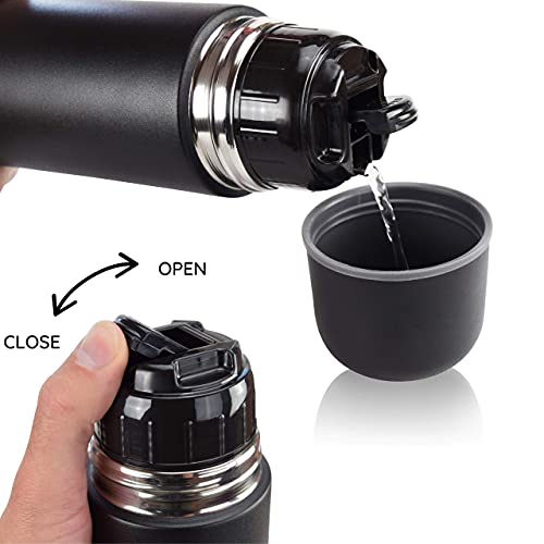 Milu Termo de café 500ml, 750ml, 1l - Botella térmica aislada, Frasco de Vacío de Acero Inoxidable, Sin BPA - Doble… - Imagen 4
