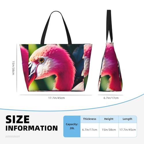 Tropical Flamingos And Pineapples Print Large Gym Tote Carry On Bag With Wet Compartment For Travel4