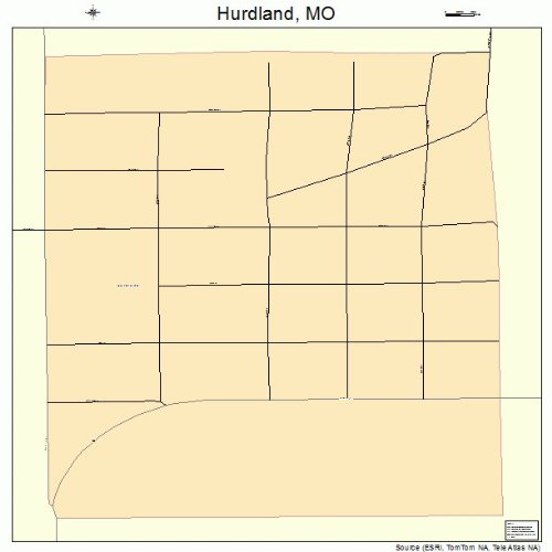 Large Street & Road Map of Hurdland, Missouri MO Printed poster size