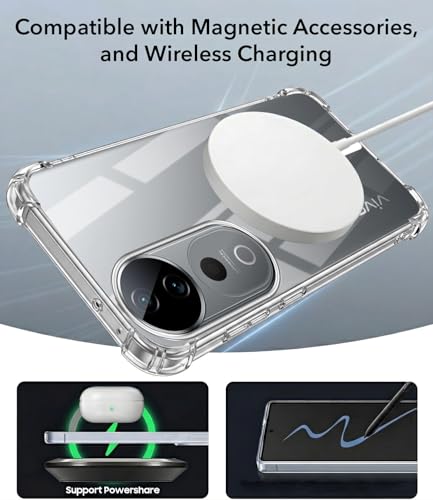 Image of Jkobi Shockproof Crystal-Clear Back Cover for Vivo T3 Ultra (Magsafe Wireless Support | Drop & Camera Protection | Hard Polycarbonate)