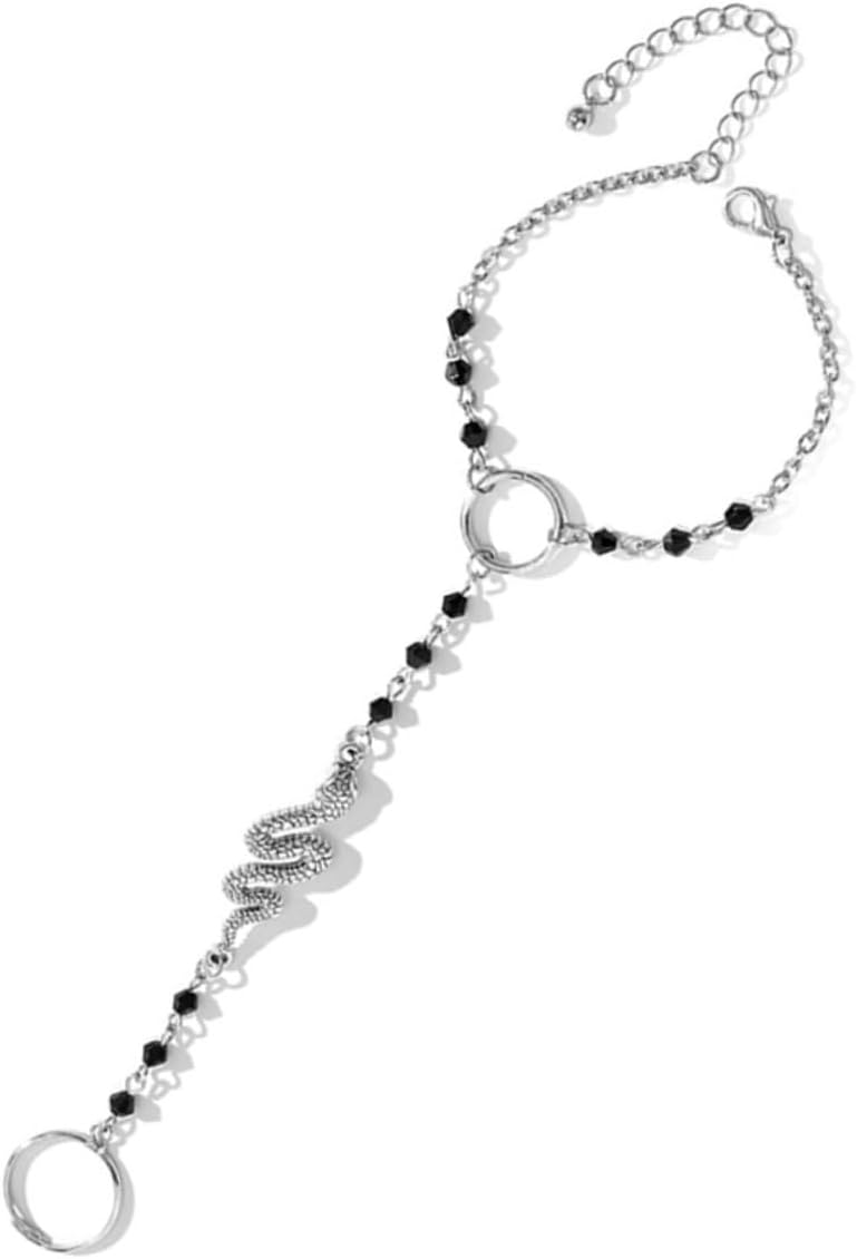 Snake Hand Chain Bracelet Unique Design Stylish Finger Jewelry for Women for Punk Parties and Halloween Eye-catching Accessories to Showcase Individuality