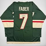 Autographed/Signed Brock Faber Minnesota Green Hockey Jersey JSA COA