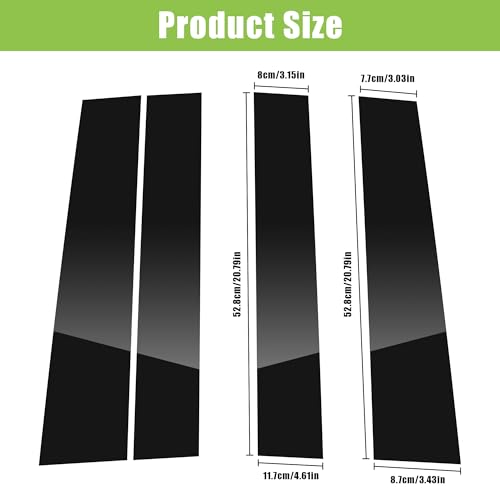 Pillar Posts Door Window Trim Cover Black Stainless Steel Fit for Nissan Titan Crew Cab 2004-2015 Anti Scratch Stickers B Pillar Moldings Cover Set of 4 by isingoione - Image 5