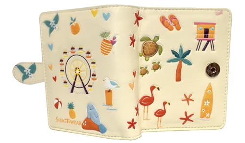 Shag Wear Sunshine Coast Small Wallet for Women and Teen Girls Vegan Faux Leather Beige 4.5