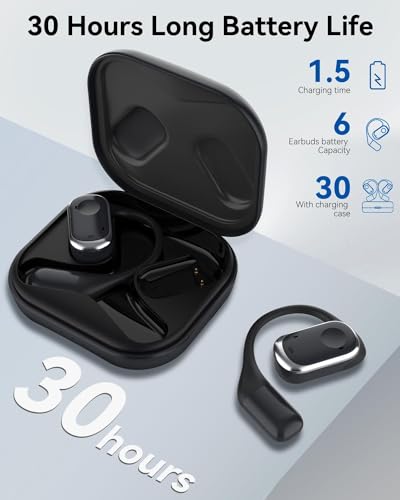 SANOTO Open Ear Kopfhörer Bluetooth 5.3, Touch Controlled Air Conduction Ohrhörer Kopfhörer Kabellos Bluetooth Kopfhörer Sport, IPX6 Wasserdicht,30H Spielzeit,Geeignet für Bewegung, Spiele – Bild 6
