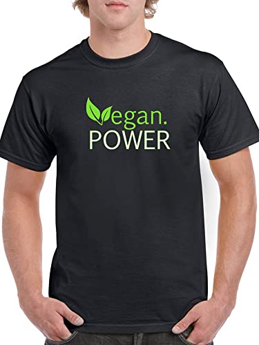 Camiseta masculina Vegan Power Graphic, Preto, M