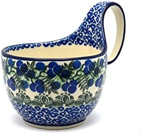 Polish Pottery Loop Handle Bowl - Huckleberry