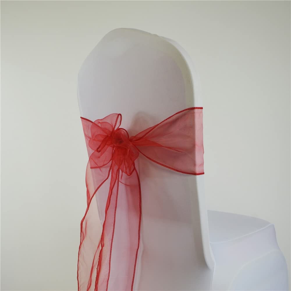 50pcs Organza Sedia Nodo Nozze Sedie Chiavari Decorazione Sedia Banda Banchetto Casa Festa Hotel Partito Sedie Fasce Arco Decor