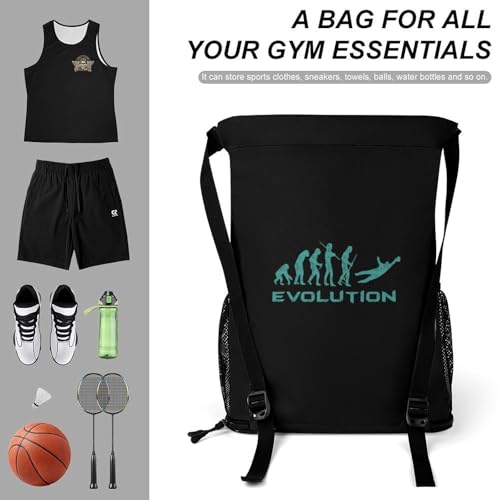 Goalkeeper Soccer Drawstring Backpack String Bag Sports Gym Sackpack with Side Pocket Shoes Compartment3