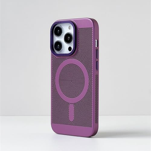 Coque magnétique iPhone 13 Pro rigide et mince rouge vin