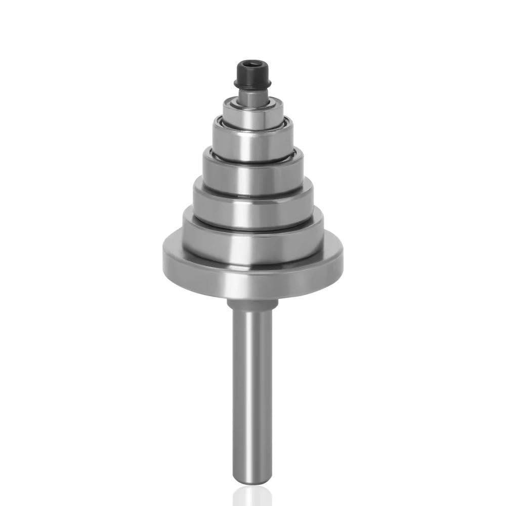 1 Set Rabbet Router Bit Kit with 6 Bearings, Woodworking Tenon Milling Cutters for Wood Edge Joinery(6.35mm)