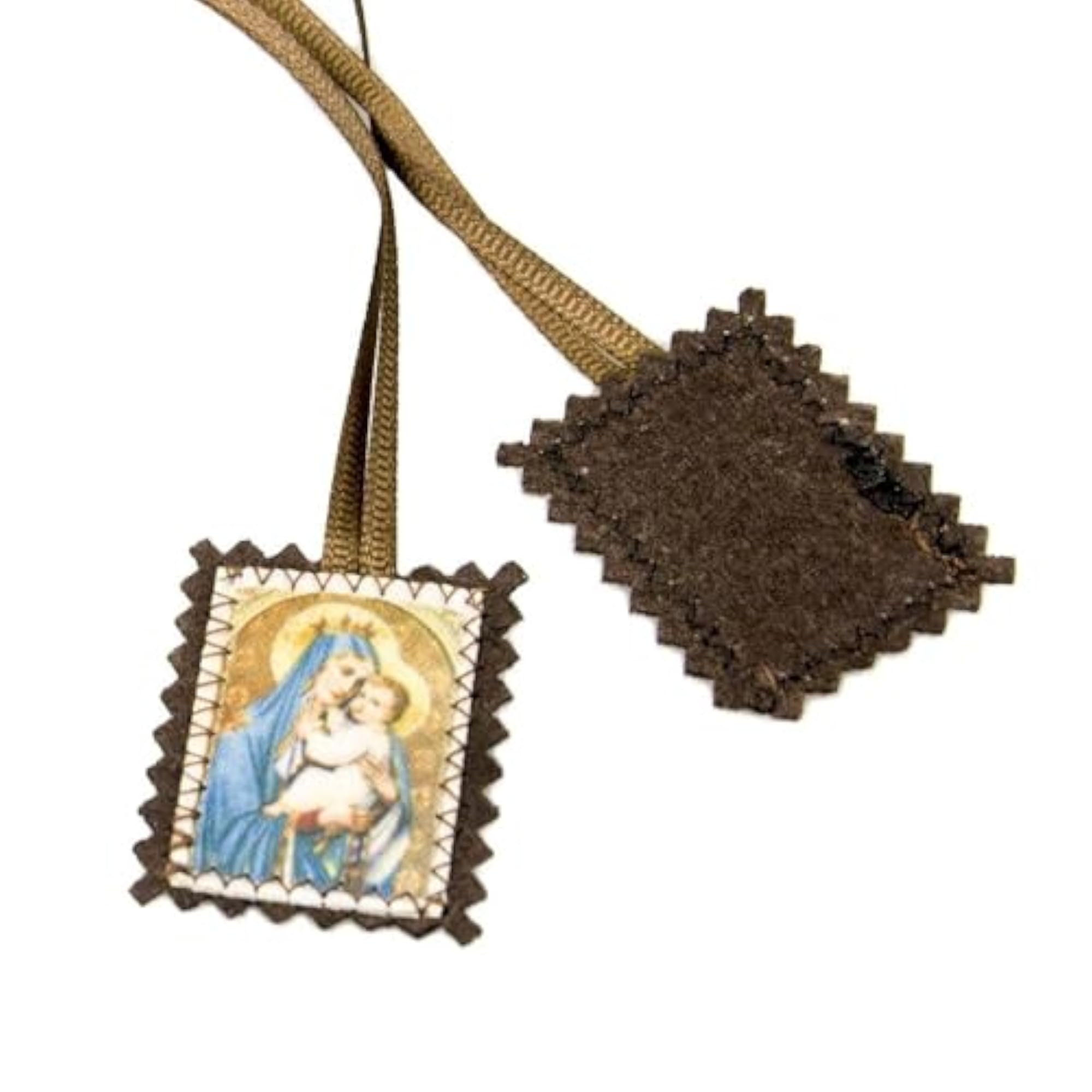 Traditional Scapular Pendant Necklace for Our Lady of Mount