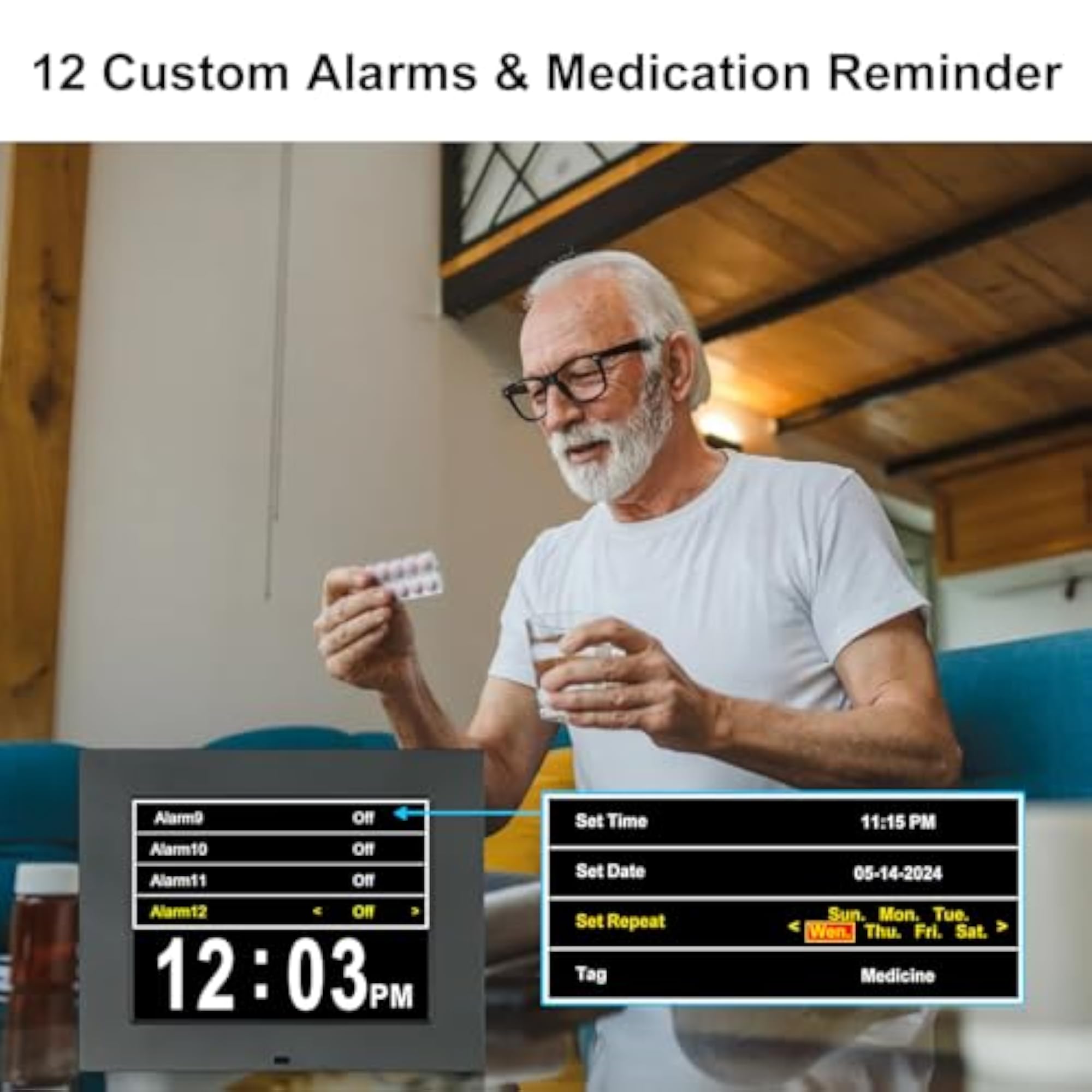 8 inch Digital Clock for Seniors