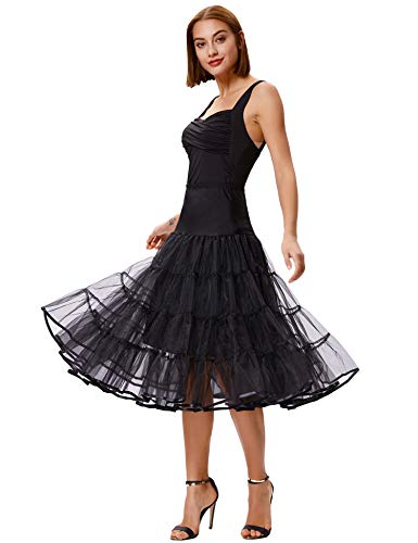 GRACE KARIN Women's 50s Vintage Petticoat Crinoline Tutu Underskirts Tea Length 30 inch Long4