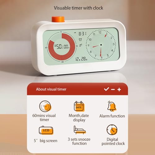 Horloge visuelle numérique avec compte à rebours et rappel sonore programmable - 5