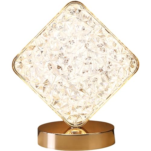 Unik Akryl Sänglampa Bordslampa Kreativ Rund Kristall Nattlampa USB-driven Romantiskt skrivbord Nattduksbord Sovrum Nattlampa