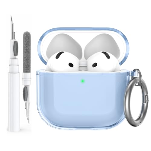 AhaStyle Clear Airpods 4̕یJo[[΂ݖh~]_TPUیJo[AN[jOLbgtAAbvAirpods42024ɐ݌vAUSB-C[dP[XƃCX[dT|[g