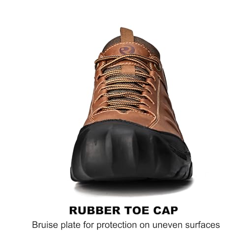 UPIShi Tênis masculino de couro impermeável para caminhada ao ar livre respirável para caminhada cas