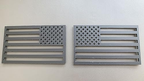 Image of 2Pcs Metal US America Flag Car Decal Stickers,Hollow Out US Flag Decal for Cars Trucks SUV Boats Bumper Window Fender Patriotic Badges