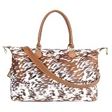 Brindle Cow Print Weekender Bag Duffle Bag For Women Large Travel Tote Bag Overnight Weekend Bags With Shoulder Strap