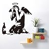 PLIGREAT 2 Sheets Banksy Style Wall Stickers, Removable Vinyl Banksy Graffiti Fallen Angel Wall Decals Abstract Art Mural Stickers for Bedroom Living Room Office Home Indoor DIY Decor #3