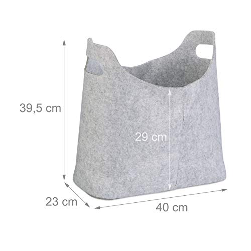 1x Cesto Portalegna per Camino in Feltro, HxLxP