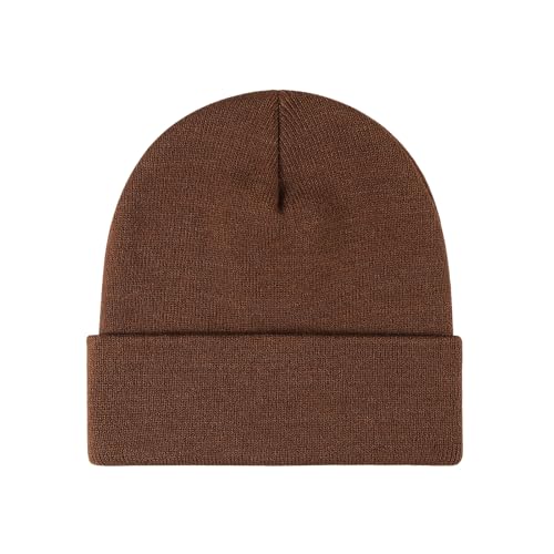 Image of Beanie for Men Women Warm Winter Hat Windproof Thick Knitted Cuffed Unisex Skull Cap