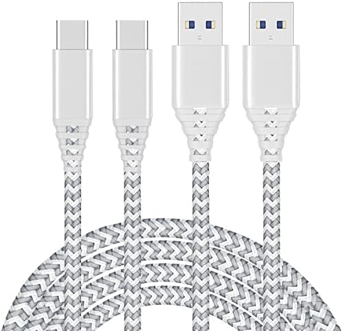 Long USB Type C Charger Cable 10ft 2Pack Charging Cord for Samsung Galaxy S20 S21 Plus Ultra FE 5G A10E A11 A71 A20S A72 A12 A13 A52 A53 A23,Note10,S20Plus,Nokia 7.2 6.2 8.3 8-V,Fast Charge Power Wire