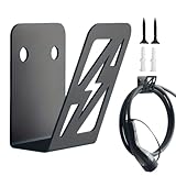 EV充電器ホルダー – 電気自動車充電ケーブル用鉄製壁掛けブラケット（ネジ付き）｜ガレージ・駐車場用の高耐久J型フックオーガナイザー｜トラック・SUV・RV充電ステーション対応