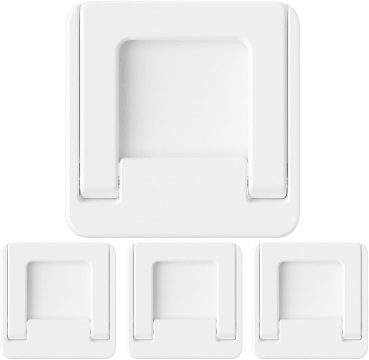 Housoutil 4pcs Sliding Door Safety Locks with Easy Installation and Pull Handle, White Abs Peel and Cabinet Pulls for Window and Drawer Security