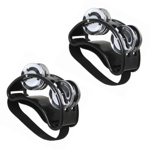 2 piezas agitador para pandereta de pedal, Granmagazz percusión, pandereta de pie, pandereta de percusión, pandereta campanas de pedal, tambourine shaker de pie, pandereta de pie