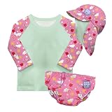 Bambino Mio, Set da nuoto per bambini piccoli riutilizzabili con protezione UPF 40+ (1 a 2 anni & GIORNI FELICI) | Include: 1 pannolino da bagno, 1 maglietta da bagno, 1 cuffia