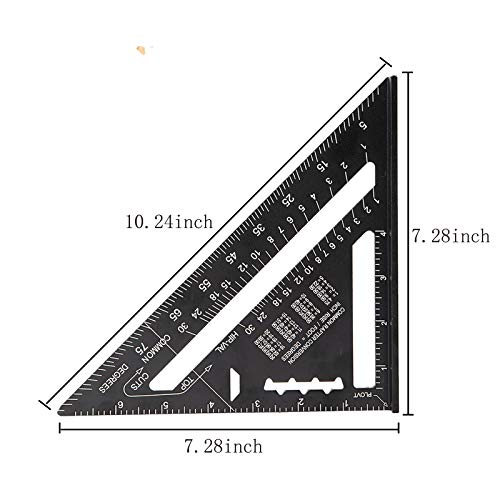 Beslands 7 Inch Rafter Square And 12 Inch Combination Square Tool Set, Ruler Combo,Framing Square,Layout Tool Aluminum Alloy Adjustable Square And Carpenter Square For Woodworking And Carpentry #TOP4