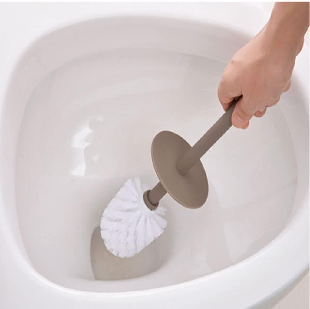 Plastic Toilet Brush with Holder, Detachable Brush Head, Non-Slip Ergonomic Handle, Space-Saving Design