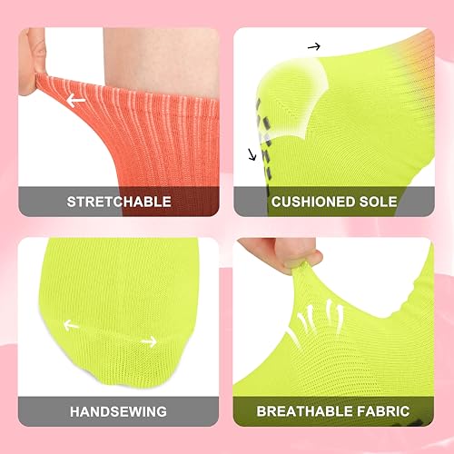 Image of Pilates Socks with Grips for Yoga, Barefoot, Ballet, Barre, Hospital Non Slip Anti Skid Socks for Women and Men